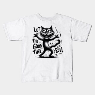 Black Cat Let The Good Times Roll Kids T-Shirt